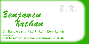 benjamin nathan business card